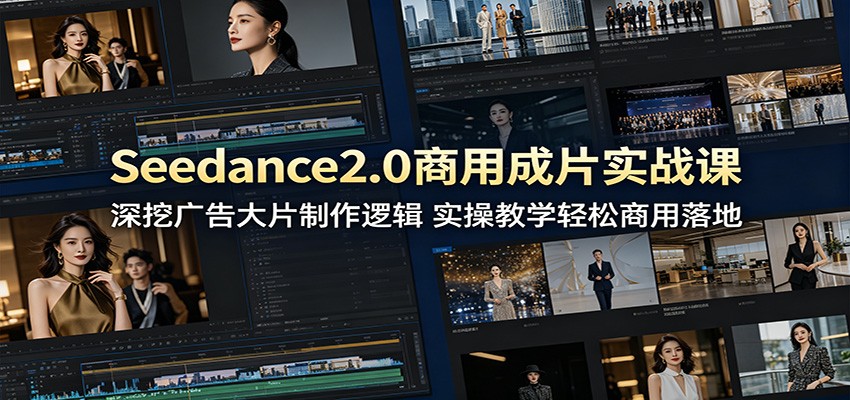 Seedance2.0商用成片实战课:深挖广告大片制作逻辑,实操教学轻松商用落地-鼎铸网