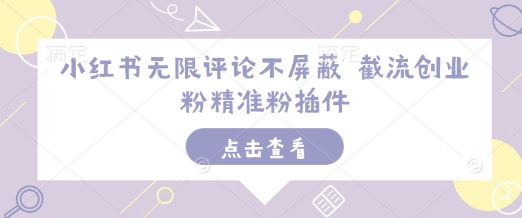 小红书无限评论不屏蔽 截流创业粉精准粉插件-鼎铸网