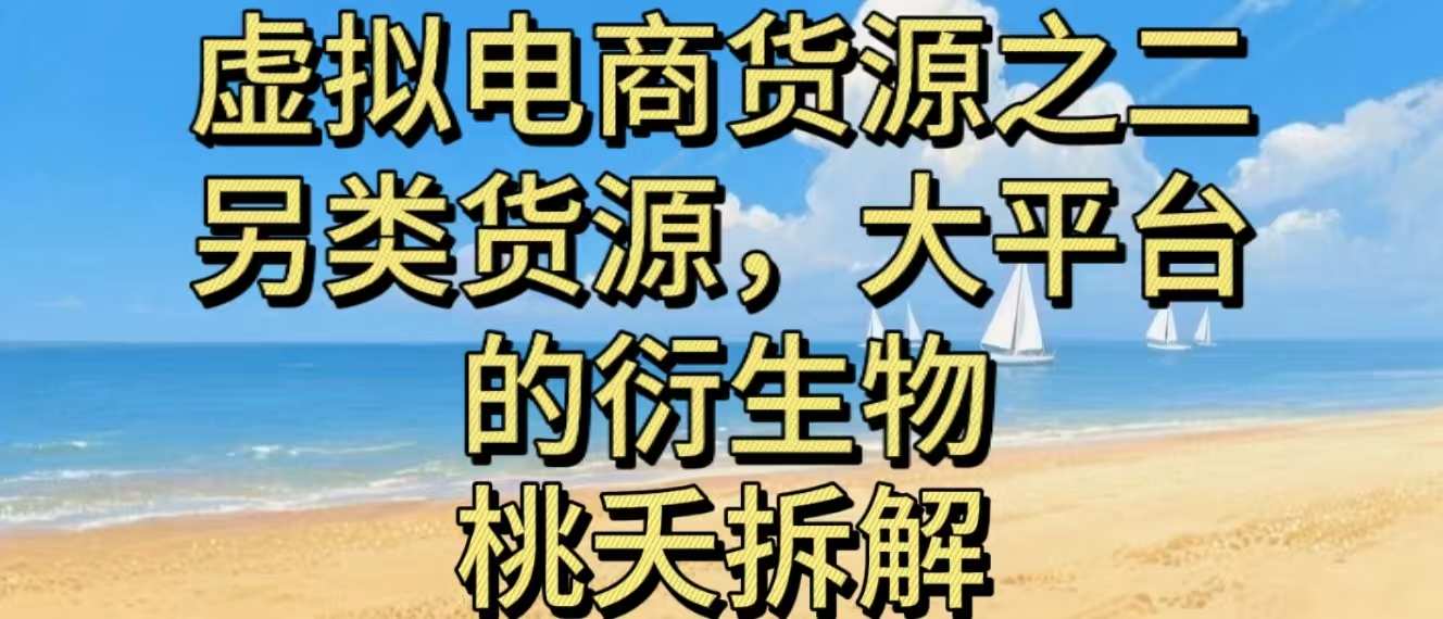 虚拟电商之二—另类的货源，大平台的衍生物-鼎铸网