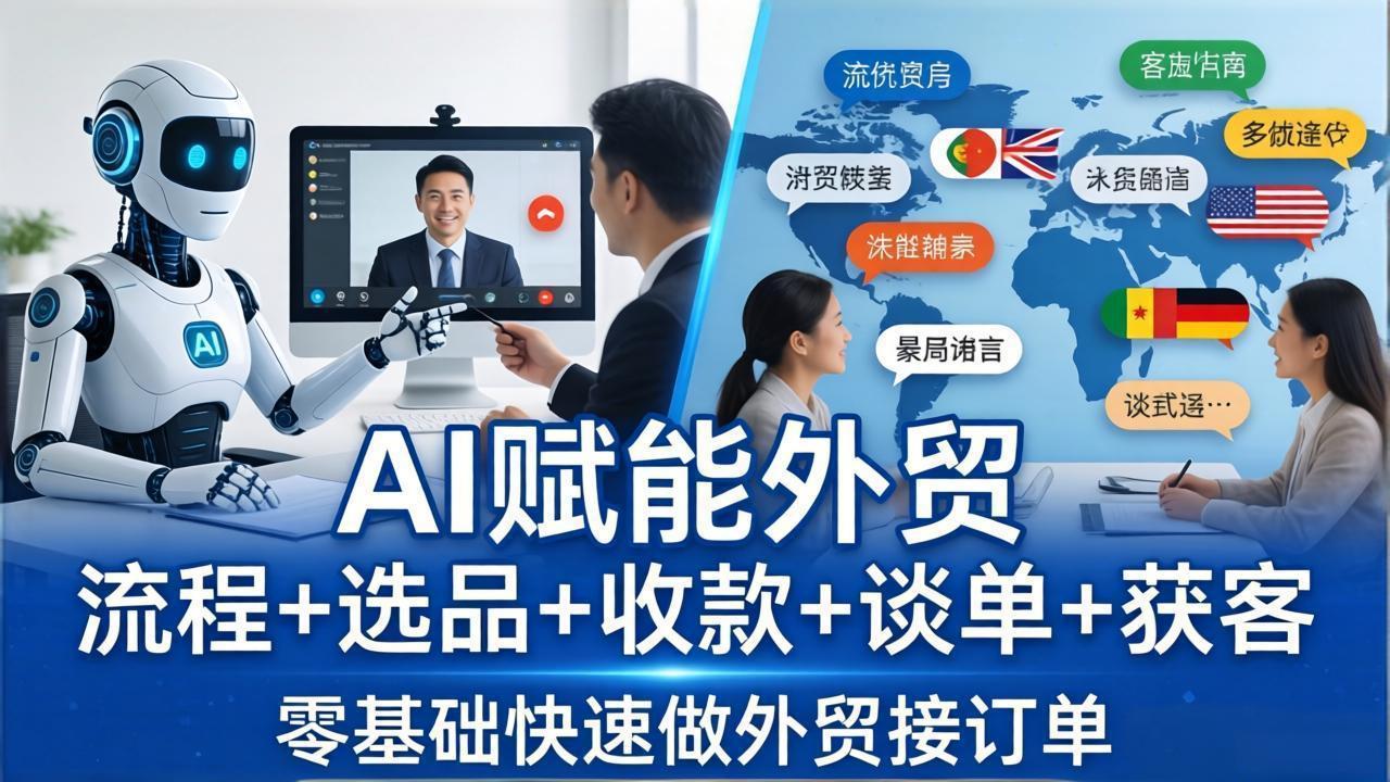 外贸+AI实战课：流程+选品+收款+谈单+获客，零基础快速做外贸接订单-鼎铸网