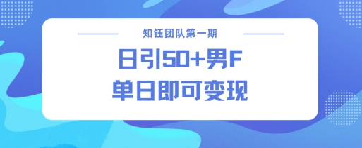 男粉引流新方法不违规，当日即可变现-鼎铸网