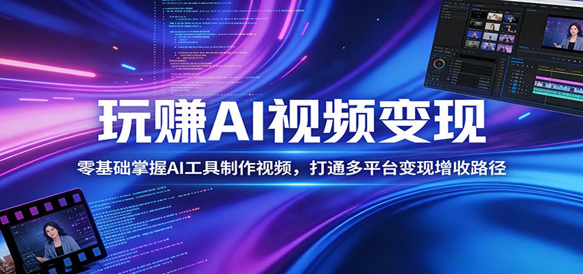 玩赚AI视频变现，零基础掌握AI具制作视频，打通多平台变现增收路径-鼎铸网