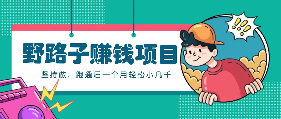一个人就能操作的野路子赚钱项目,零成本零门槛坚持做,跑通后一个月小几千!-鼎铸网