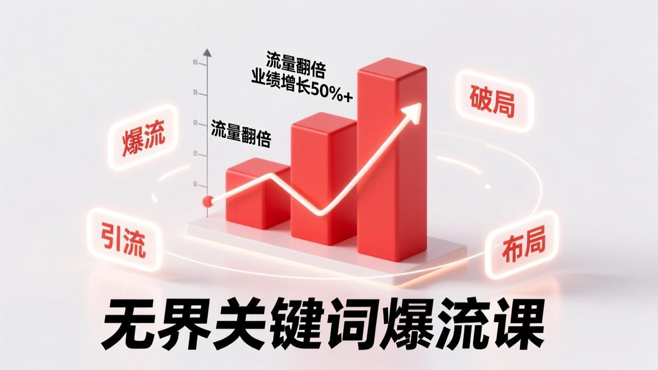 无界关键词爆流课,破局布局逻辑、阶段精准引流,实现流量翻倍,店铺业绩增长50%+。-鼎铸网