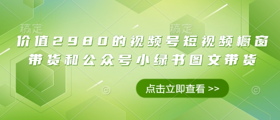 cb1231b7d102db30c7ece637b8f60b84.jpeg 价值2980的视频号短视频橱窗带货和公众号小绿书图文带货