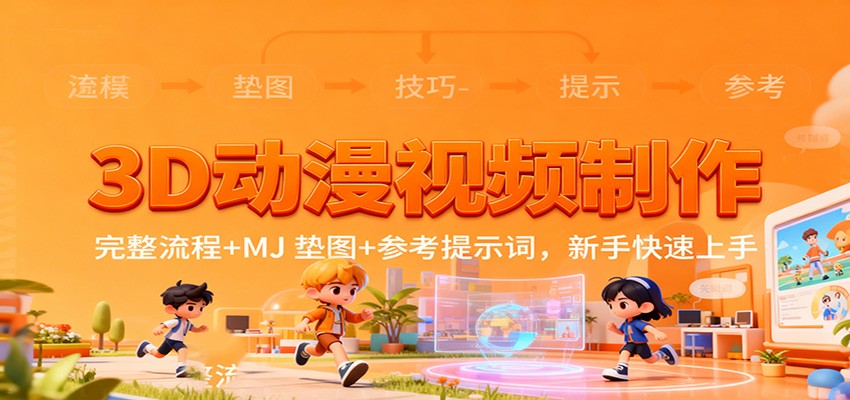 3D动漫视频制作，完整流程+MJ 垫图+参考提示词，新手快速上手-鼎铸网