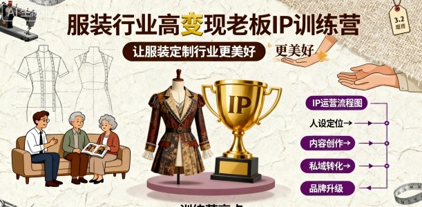 服装行业高变现老板IP训练营，让服装定制行业更美好-鼎铸网