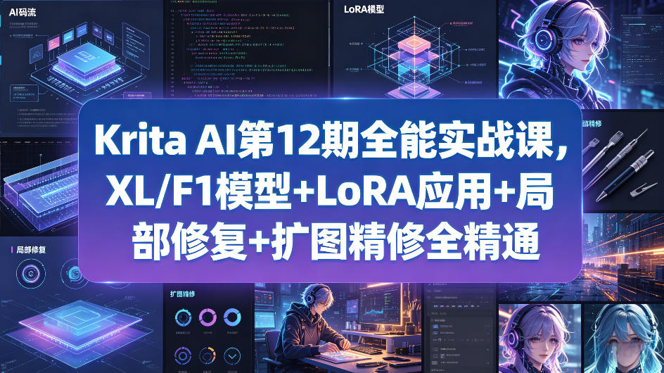 cc56ee5b25839570ec8f11bb8c7e4d2b.jpeg Krita AI第12期全能实战课,XL/F1模型+LoRA应用+局部修复+扩图精修全精通