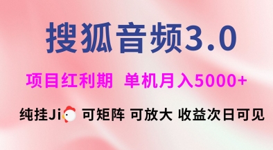 ccb61675fc2280b6c8a961b327121269.jpeg 搜狐音频挂ji3.0.可矩阵可放大,独家技术,稳定月入5000+【揭秘】