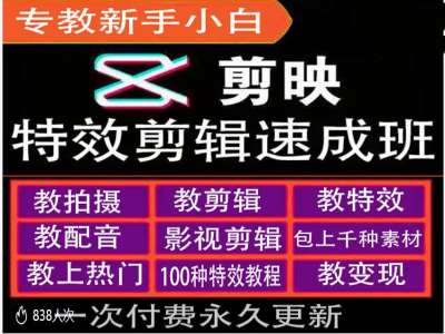 cd21b5b434dffdb10158ee21d18290e2.jpeg 剪映特效教程和运营变现教程,特效剪辑速成班,专教新手小白