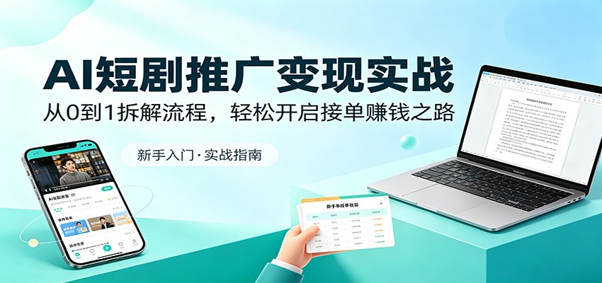 AI短剧推广变现实战:从0到1拆解流程,轻松开启接单赚钱之路-鼎铸网