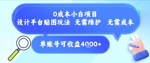 cecd5d0ebe0400b23e3306a6751daea0.jpeg 0成本小白项目,设计平台贴图玩法,无需维护,无需成本,单账号单月可产生收益4k+