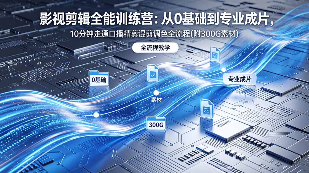 2026影视剪辑全能实战课|0基础到专业成片,全流程教学,高清带300G素材-鼎铸网