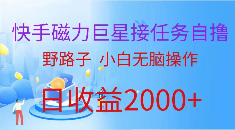 (9985期)(蓝海项目)快手磁力巨星接任务自撸，野路子，小白无脑操作日入2000+-鼎铸网