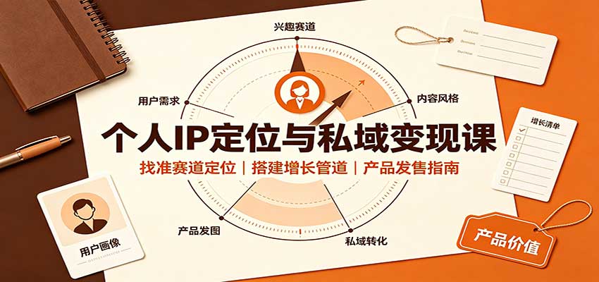 个人IP定位与私域变现课:找准赛道定位,搭建增长管道,产品发售指南-鼎铸网