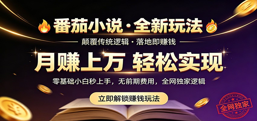 番茄小说5月最新独家玩法,稳定落地实测月入过万!-鼎铸网