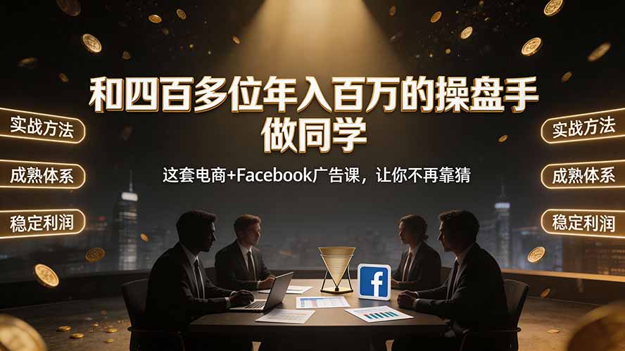 和四百多位年入百万的操盘手做同学——这套电商+Facebook广告课,让你不再靠猜【原创双语字幕】-鼎铸网