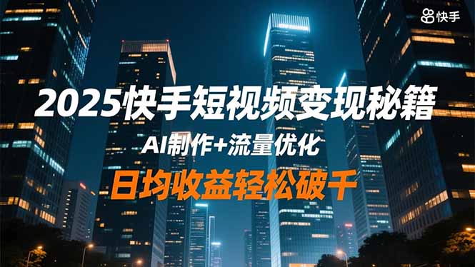 d032be6eeef5187e764cc16485dc1fa3.jpeg 2025快手短视频变现秘籍,AI制作+流量优化,日均收益轻松破千