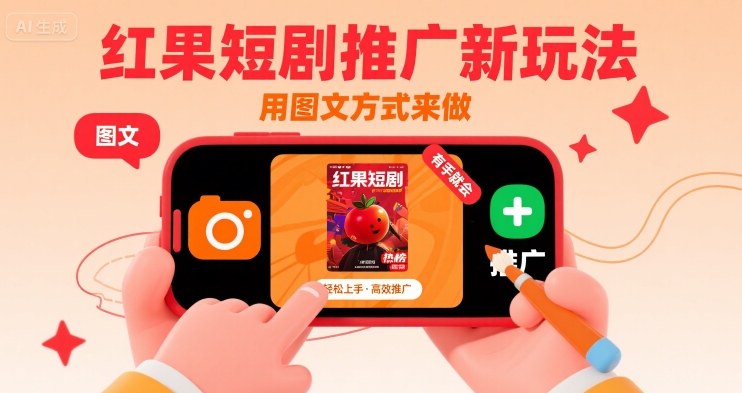 红果短剧推广新玩法，用图文方式来做，有手就会-鼎铸网