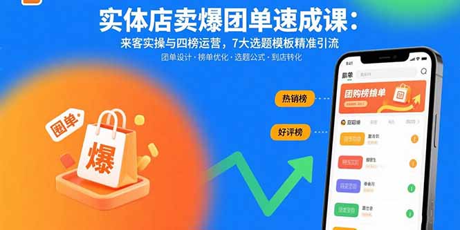 d05260c0db525d61abeeca553a233481.jpeg 实体店卖爆团单速成课:来客实操与四榜运营,7大选题模板精准引流