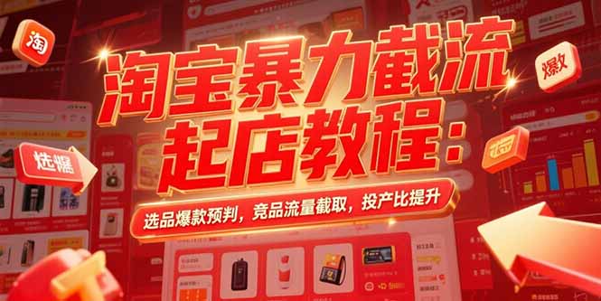 d1124d52d9274dbd2a63d45f3e4a6b50.jpeg 淘宝暴力截流起店教程:选品爆款预判,竞品流量截取,投产比提升