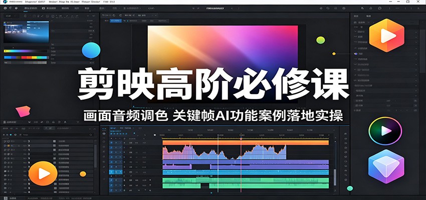 剪映高阶必修课：画面音频调色，关键帧AI功能案例落地实操-鼎铸网