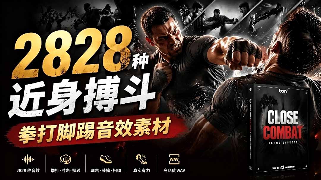 宝藏级别音效！2828种近身搏斗拳打脚踢音效素材，全部中文分类，免解压使用  Close Combat-鼎铸网