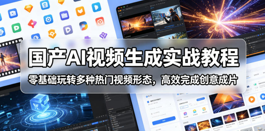 国产AI视频生成实战教程,零基础玩转多种热门视频形态,高效完成创意成片-鼎铸网