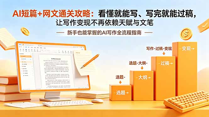 AI短篇+网文通关攻略-更新:看懂就能写、写完就能过稿,让写作变现不再依赖天赋与文笔-鼎铸网