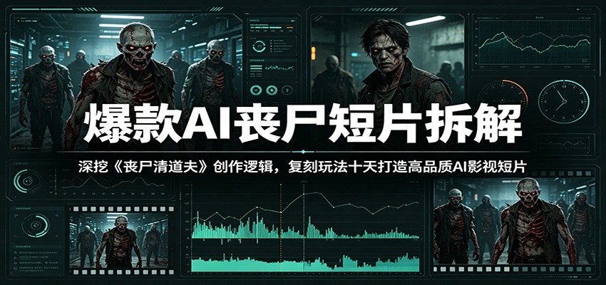 爆款AI丧尸短片拆解:深挖《丧尸清道夫》创作逻辑,复刻玩法快速打造高品质AI影视短片-鼎铸网