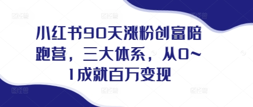 d39f23c3be907dc7810e8ad6f0b8ce71.jpeg 小红书90天涨粉创富陪跑营,三大体系,从0~1成就百万变现,做小红书的最后一站