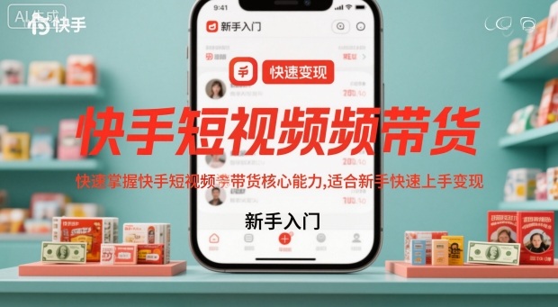快手短视频带货,快速掌握快手短视频带货核心能力,适合新手快速上手变现-鼎铸网