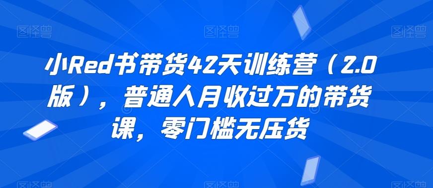 d3ecd01f0c634cc941ea571cce747a12.jpeg 小Red书带货42天训练营(2.0版),普通人月收过万的带货课,零门槛无压货