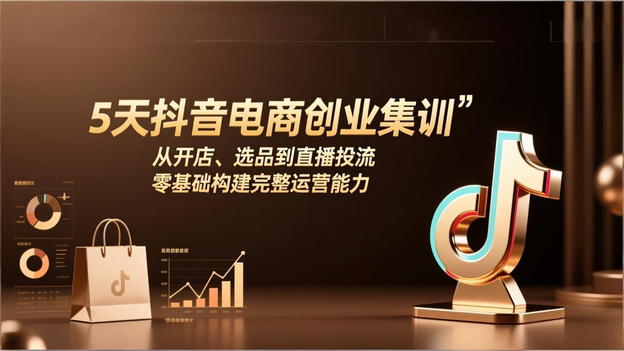 d3f84c30f39039250a8896eac41997e6.jpeg 5天抖音电商创业集训:从开店、选品到直播投流,零基础构建完整运营能力