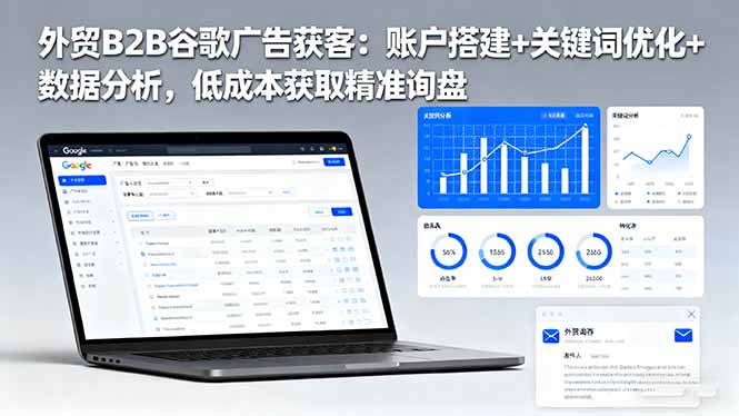 外贸B2B 谷歌广告获客:账户搭建+关键词优化+数据分析 低成本获取精准询盘-鼎铸网