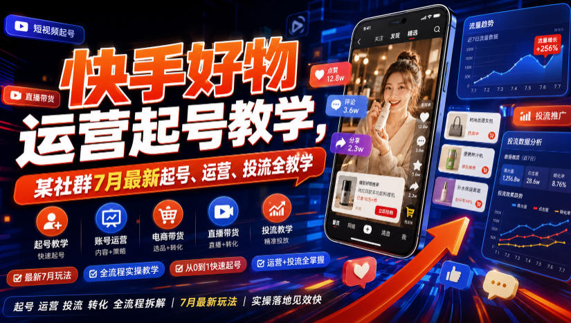 d45066ebcb2fed5ca734c384f5ffa14c.jpeg 快手好物运营起号教学,某社群7月最新起号、运营、投流全教学