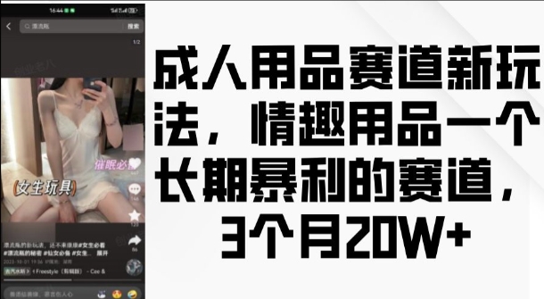 d45d35e40de3eebddcaf0adbcec2c2a3.jpeg 成人用品赛道新玩法,情趣用品一个长期暴利的赛道,3个月收益20个【揭秘】