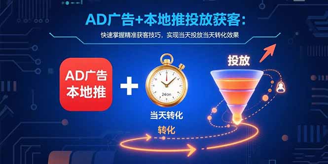 d4944b6b527284e50de5d93379986948.jpeg AD广告+本地推投放获客:快速掌握精准获客技巧,实现当天投放当天转化效果