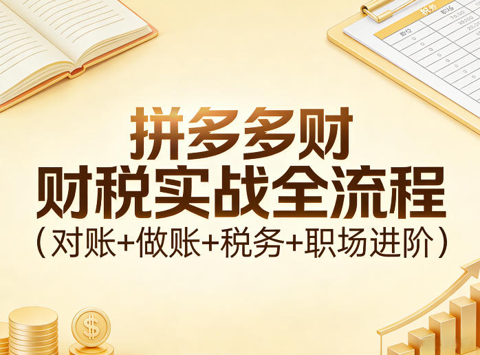d4ad0fb1deea9e869c7a0a7cae9aae21.jpeg 拼多多财税实战全流程(对账+做账+税务+职场进阶)
