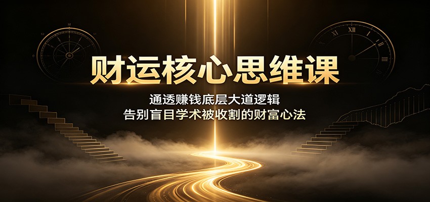 财运核心思维课：通透赚钱底层大道逻辑，告别盲目学术被收割的财富心法-鼎铸网