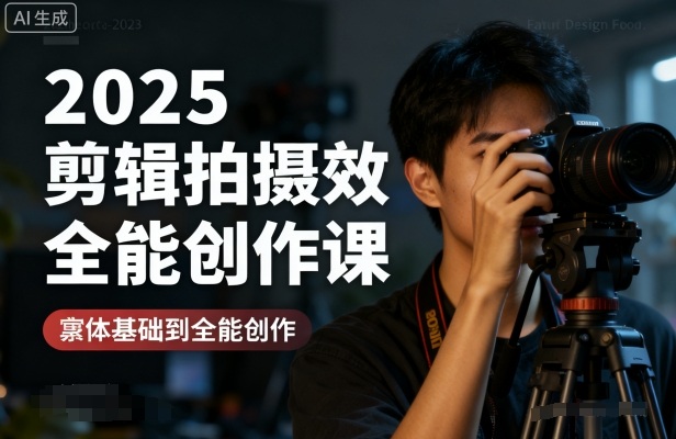 2025剪辑拍摄特效全能创作课,零基础到全能创作-鼎铸网