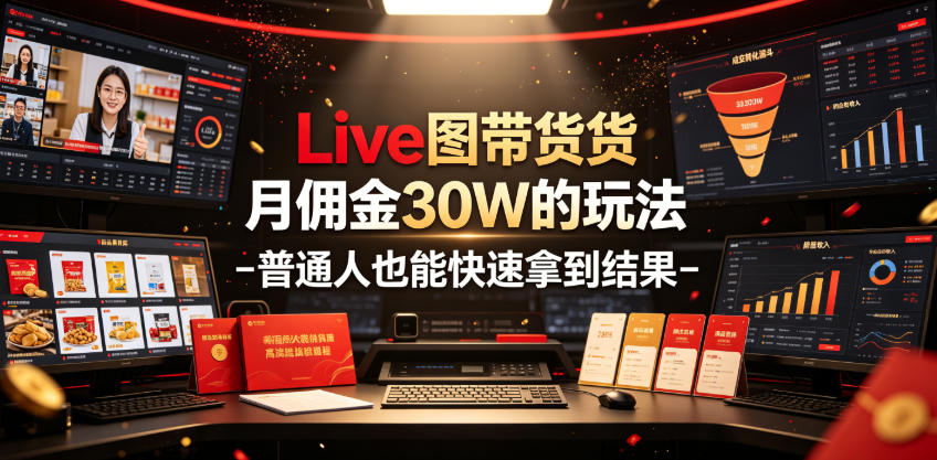 Live图带货月佣金30W的玩法-普通人也能快速拿到结果-鼎铸网