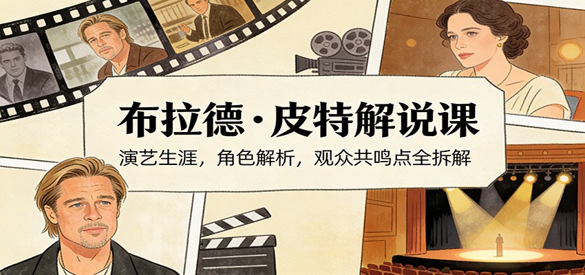 演员说-布拉德.皮特解说课：演艺生涯，角色解析，观众共鸣点全拆解-鼎铸网