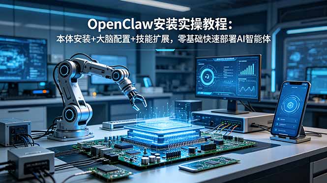 OpenClaw安装实操教程：本体安装+大脑配置+技能扩展，零基础快速部署AI智能体-鼎铸网