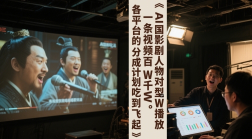 d6f93f9526ef41922a496129fdf2ce01.jpeg AI三国影视剧人物对口型唱歌玩法,一条视频百W千W播放,各平台的分成计划吃到飞起
