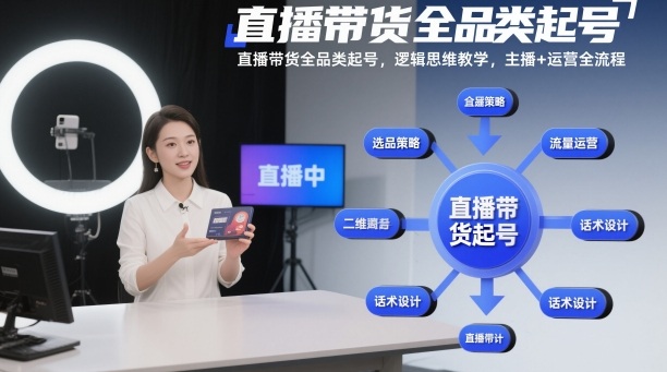 d721749c34fb91714c24ff7f0590786a.jpeg 直播带货全品类起号,逻辑思维教学,主播+运营全流程