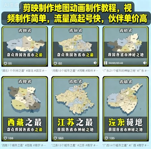 d7273900e99e90d5ca5839d72685cf81.jpeg 剪映制作地图动画制作教程,视频制作简单,流量高起号快,伙伴单价高