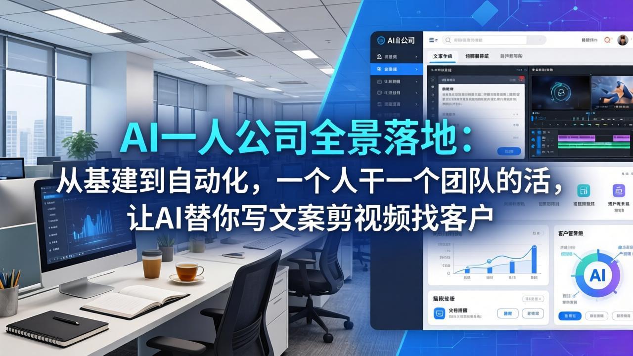 d780b1234019d06a6ff30d7640b4613e.jpeg AI一人公司全景落地:从基建到自动化,一个人干一个团队的活,让AI替你写文案剪视频找客户