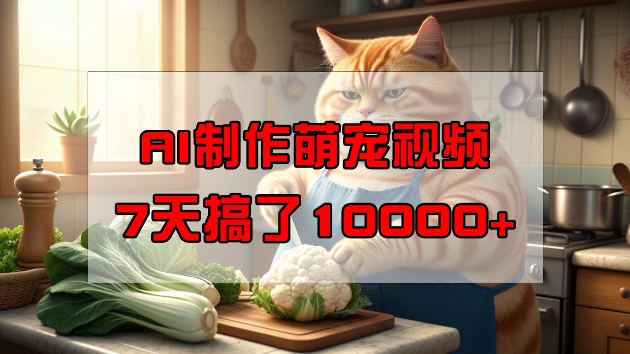 靠AI制作萌宠视频，7天搞了1万+，操作简单门槛低，有手机就行-鼎铸网