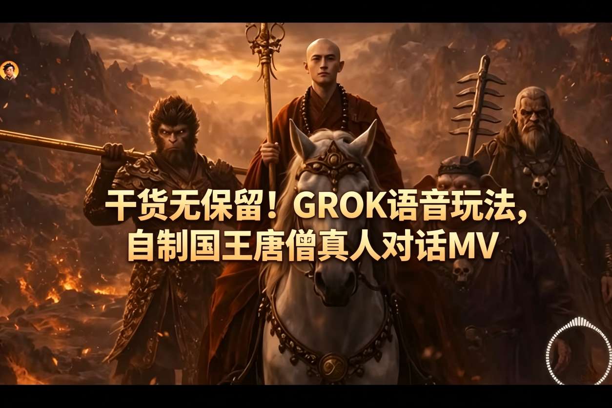 d7c38be14629c4a8af7105a3bfdb2095.jpeg 干货无保留!GROK语音玩法,自制国王唐僧真人对话MV